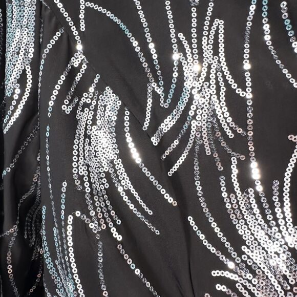 Alex Evenings Sequin Twinset Mandarin Neck Womens 1X Black Silver Event Formal - Picture 14 of 16